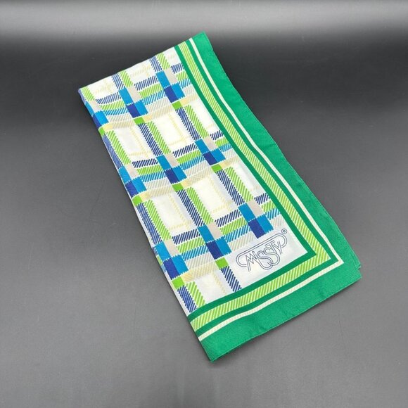 Vintage Italian Scarf Head Wrap Miss Ty Made in Italy Green St Patricks Day 80s - Picture 2 of 9